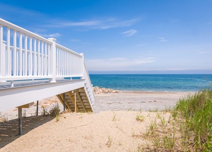 East Sandwich Cape Cod vacation rental - Staircase off of deck to Spring Hill Beach.