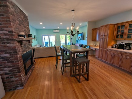 Plymouth, Cedarville Landing MA vacation rental - Kitchen looking out to living room and deck