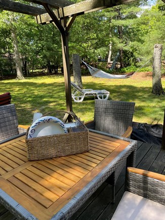 East Falmouth Cape Cod vacation rental - Alfresco dining on back deck with gas grill