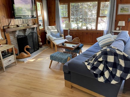 East Falmouth Cape Cod vacation rental - Very comfy sofa and 45” TV, Direct TV,Prime,Stars,Max and Netflix