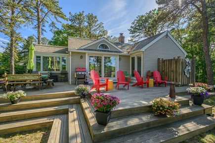 Hyannis Port Cape Cod vacation rental - Back view of A Blissful Cottage and Deck Space.