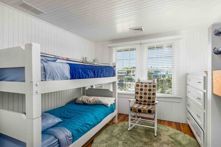 New Silver Beach No. Falmouth Cape Cod vacation rental - Bunk room with two bunk beds