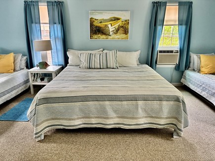 Wellfleet Cape Cod vacation rental - Large upstairs bedroom w/ king, 2 twins & bathroom - guest house