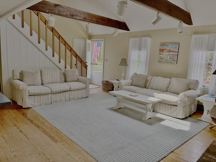 Wellfleet Cape Cod vacation rental - First floor living area open to kitchen and dining area