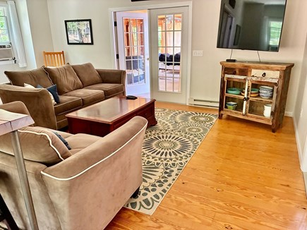 Wellfleet Cape Cod vacation rental - Large family room: TV, bar table and stools and pull-out couch