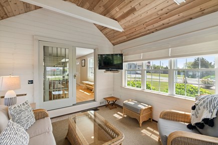 South Yarmouth Cape Cod vacation rental - Sunroom TV set up