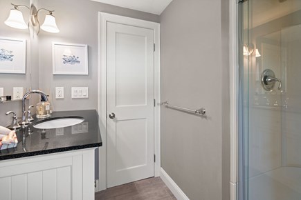 South Yarmouth Cape Cod vacation rental - Downstairs bathroom with walk in shower.