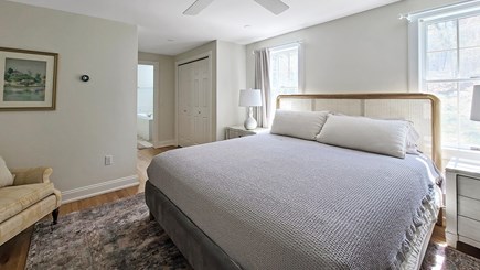 Wellfleet Cape Cod vacation rental - First floor primary bedroom with king and ensuite bathroom