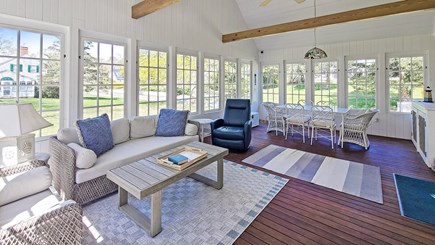 Wellfleet Cape Cod vacation rental - Wonderful screen porch with dining table and sitting area