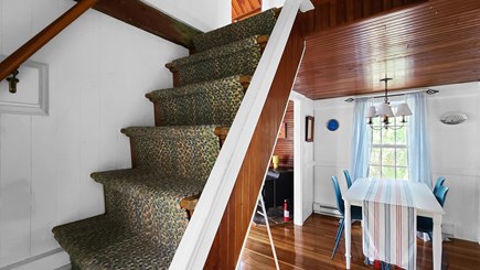 Wellfleet Cape Cod vacation rental - Dining area and stairs to second floor