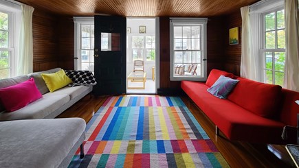 Wellfleet Cape Cod vacation rental - Cozy living room with comfortable seating and TV