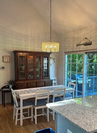 Eastham Cape Cod vacation rental - Dining table seats 6-8 (bench on other side of chairs
