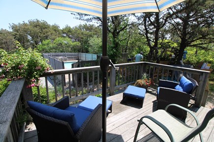 Truro Cape Cod vacation rental - deck overlooking pool