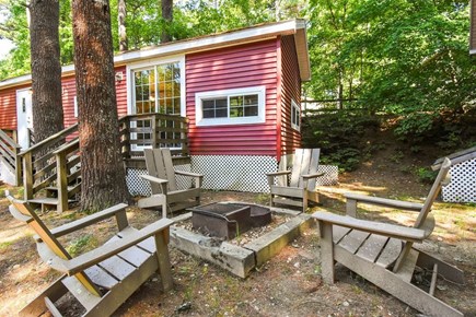 Falmouth, The Pines Cabin Cape Cod vacation rental - Four chairs and fire pit