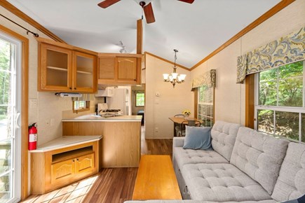 Falmouth, The Pines Cabin Cape Cod vacation rental - This sofa has a pull out bed option, New this year!