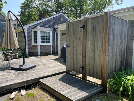 Harwich, Walk to Beach Cape Cod vacation rental - Spacious deck and outside shower with hot and cold water