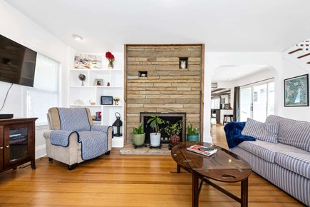 Bourne, Buzzards Bay Cape Cod vacation rental - Brick warmth and wood textures create a cozy nook.