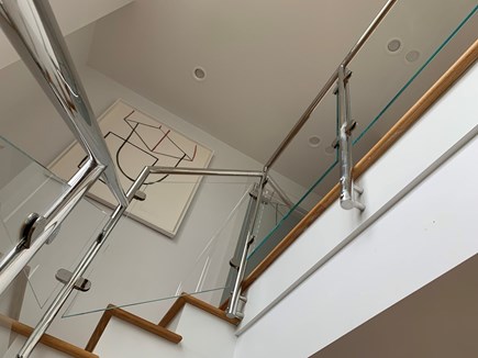 North Truro Cape Cod vacation rental - The Glass Staircase Leads to the Upstairs Bedrooms
