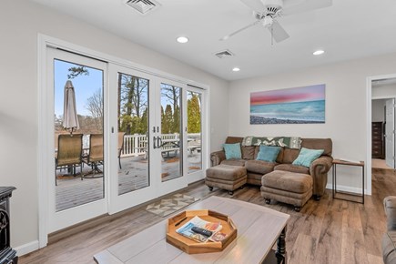 Bourne, Buzzards Bay Cape Cod vacation rental - Living room with comfortable seating and flat screen TV