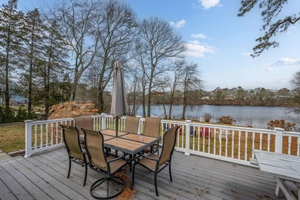 Bourne, Buzzards Bay Cape Cod vacation rental - Big deck with hot tub and dining table