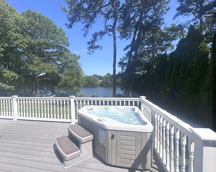 Bourne, Buzzards Bay Cape Cod vacation rental - Enjoy the hot tub with views of Queen Sewell Pond