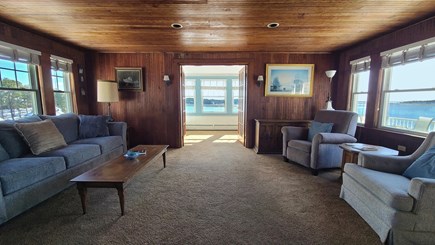 Wellfleet Cape Cod vacation rental - Living room with water views and comfortable seating
