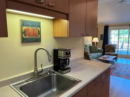 Truro Cape Cod vacation rental - Kitchen has drip coffee maker as well as French press