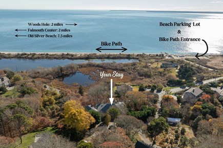 Falmouth - Trunk River Beach Cape Cod vacation rental - Aerial View