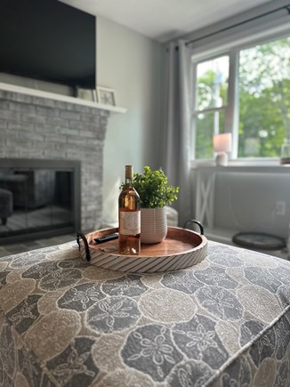 East Falmouth Cape Cod vacation rental - LR comfort with big screen TV
