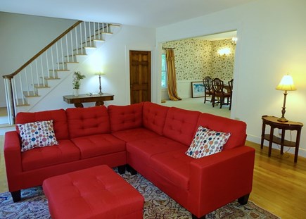 East Sandwich Cape Cod vacation rental - Living room leading to the dining room 