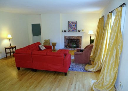 East Sandwich Cape Cod vacation rental - Living room with fireplace 
