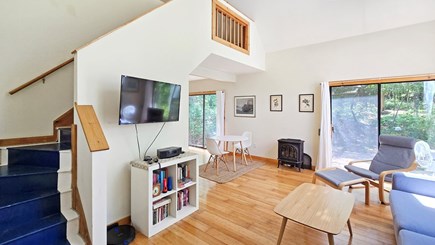 Truro Cape Cod vacation rental - Cottage living room with comfortable seating and flat screen TV