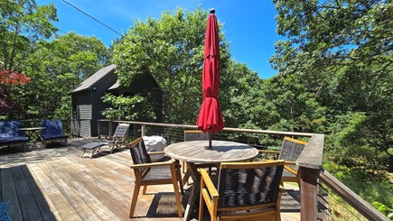 Truro Cape Cod vacation rental - Wonderful deck with dining table and chaise loungers