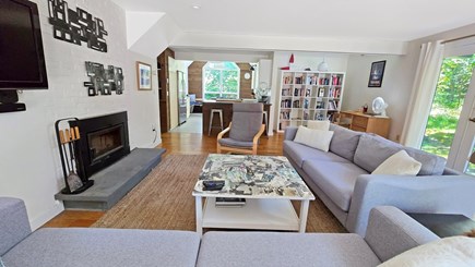 Truro Cape Cod vacation rental - Living room opens to kitchen