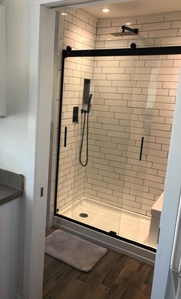 Provincetown Cape Cod vacation rental - Walk-in shower with rain shower head and subway tile
