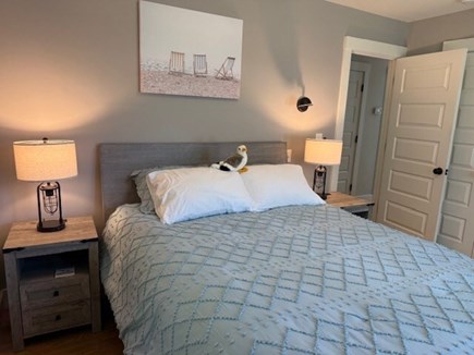 Harwich Cape Cod vacation rental - Queen bedroom also has in-nightstand chargers and large closet.