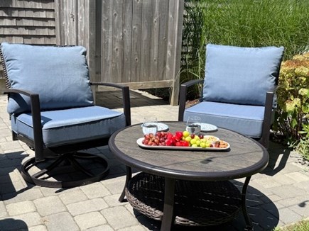 Harwich Cape Cod vacation rental - Sips and snacks on the patio, with cushioned seating for 4.