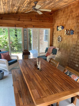 Brewster Cape Cod vacation rental - Screened in porch table seating for 8