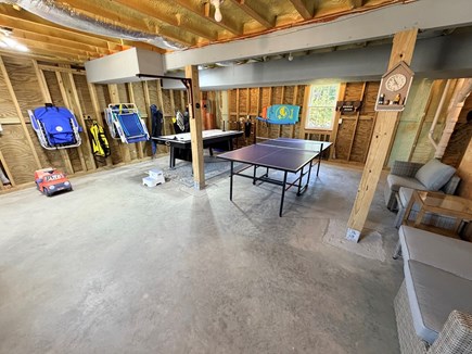 Chatham, Lighthouse Beach Cape Cod vacation rental - Game room with air hockey, ping pong and beach gear.