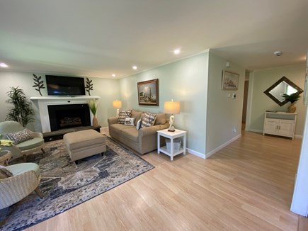 Hyannis - Veteran's Beach Cape Cod vacation rental - Living area and hallway leading to bedrooms and family room