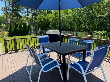 Hyannis - Veteran's Beach Cape Cod vacation rental - Deck and backyard - ready for alfresco activities!