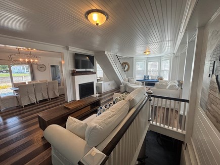 West Yarmouth Cape Cod vacation rental - 1st floor open living room, kitchen and bay window seat