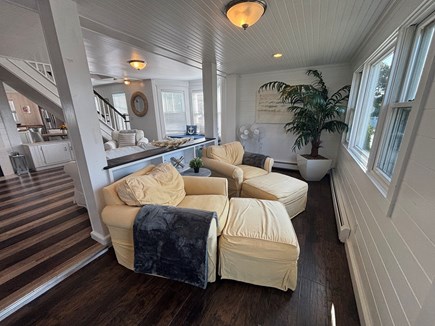 West Yarmouth Cape Cod vacation rental - 1st floor front entry view of beach with open living room behind
