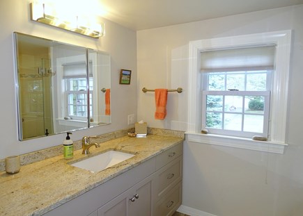 Yarmouthport Cape Cod vacation rental - Main floor bathroom with walk in glass shower