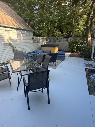 New Seabury Cape Cod vacation rental - Private patio with hot tub and gas fire table