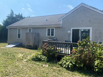 Pocasset Cape Cod vacation rental - Back yard, deck and outdoor shower.