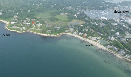 Woods Hole Village Cape Cod vacation rental - Red callout is the cottage rental - taken by the owner