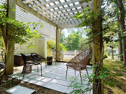 Orleans Cape Cod vacation rental - Tranquil pergola patio with fresh cushions stored nearby