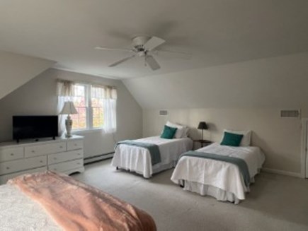 Eastham Cape Cod vacation rental - Upstairs Bedroom #1 TV, Fan and Central Air