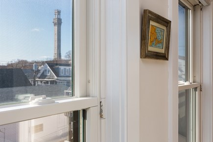 Provincetown Cape Cod vacation rental - #PtownDreams bedroom w/ view of monument